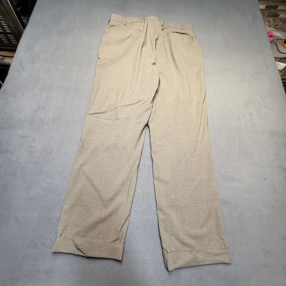 BROOKS BROTHERS Fitzgerald Pants Mens 33x28 Wool Blend Micro Houndstooth